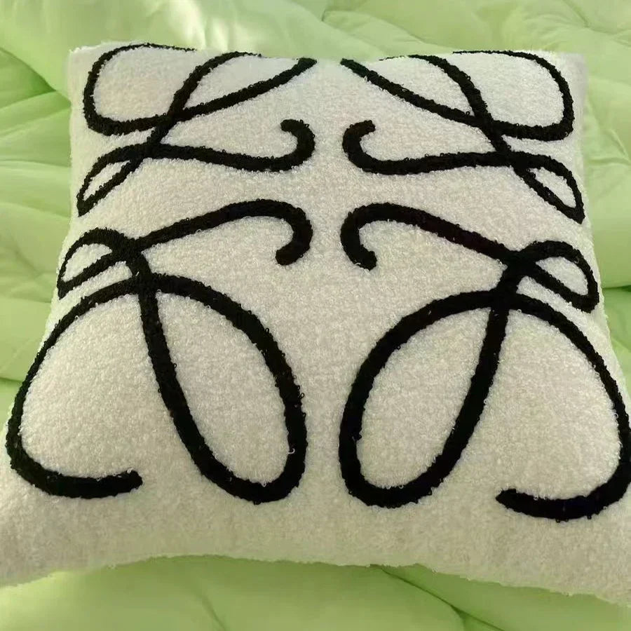 DecorBites™ Abstract Art Line Cushion Cover Plush Embroidered Pillowcase