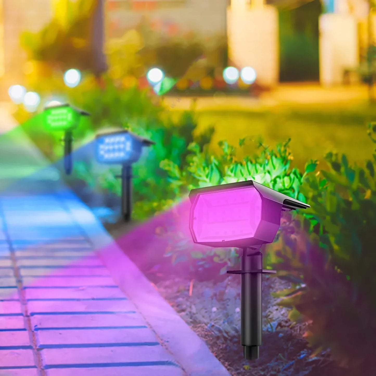 DecorBites™ 20LEDs RGB Solar Landscape Spotlights: Wireless & Waterproof Solar Wall Lamp for Patio Garden