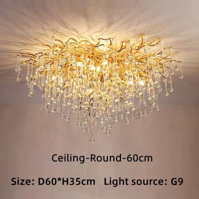 DecorBites™ Crystal Luxury Ceiling Chandelier: Modern Living Dining Bedroom Pendant Lights
