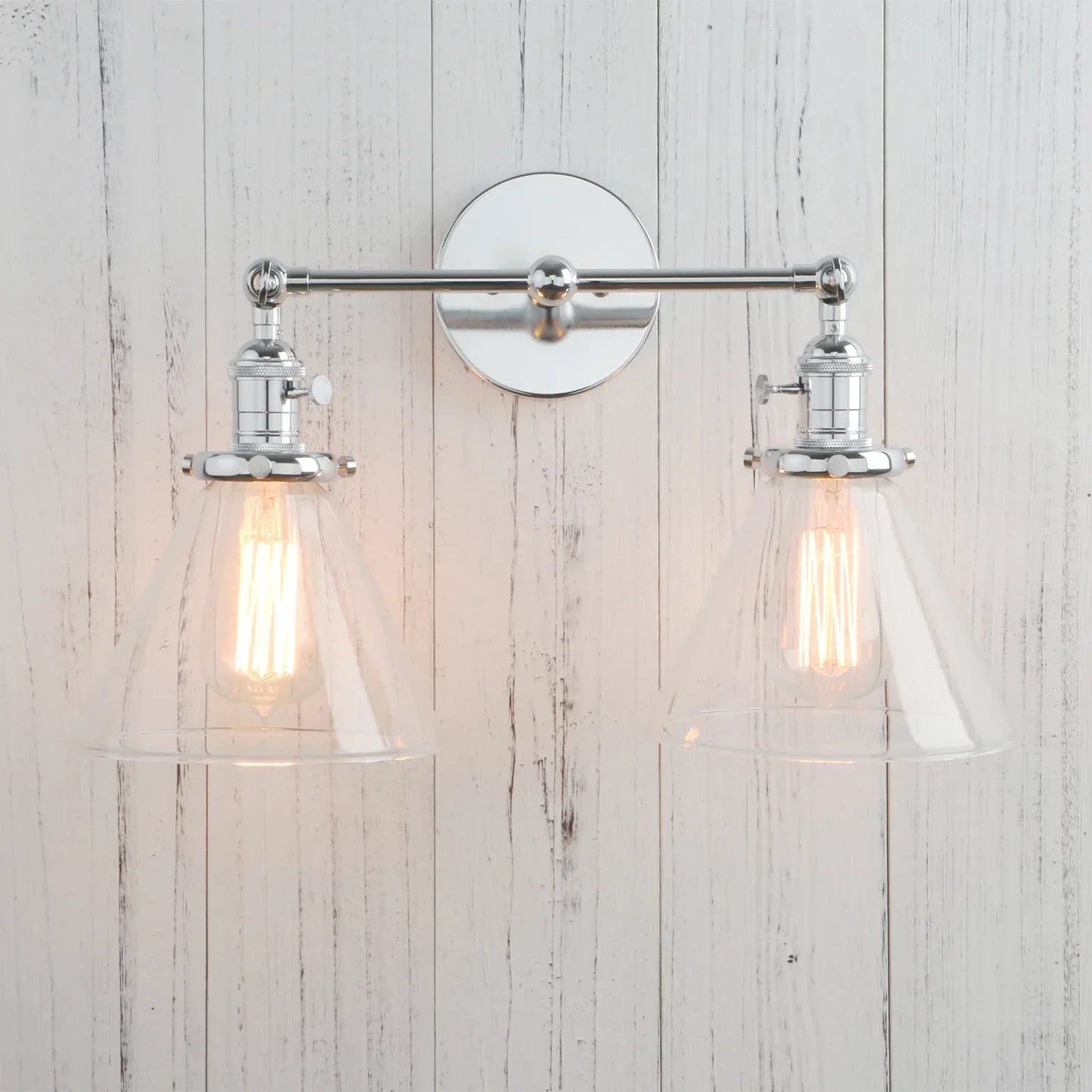 DecorBites™ Funnel Glass Wall Sconce Light Fixture for Bedroom and Loft Decor