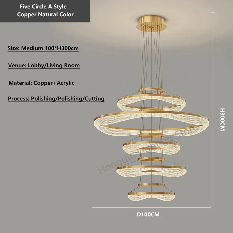 DecorBites™ Acrylic Living Room Chandelier Pendant Light Fixture_LED Hanging Lamp