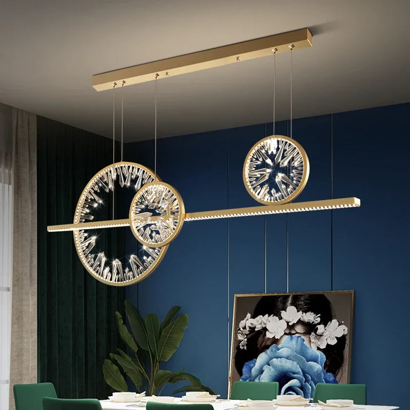 DecorBites™ Crystal Ring Chandelier: Modern Nordic Living Room Light, Luxury Minimalist Home Decor Lamp