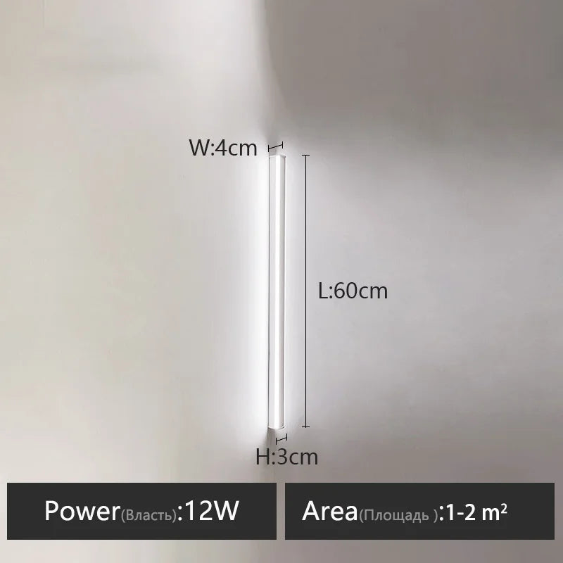 DecorBites™ Bedroom Wall Lamp: Nordic Strip Light, Minimalist Design, Black Background, Decorative Luminaires