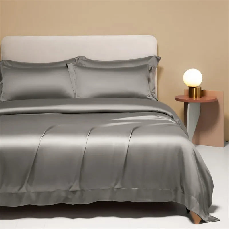 DecorBites™ Cooling Cotton Solid Bedding Set Ultra Soft Quilt Cover for Summer