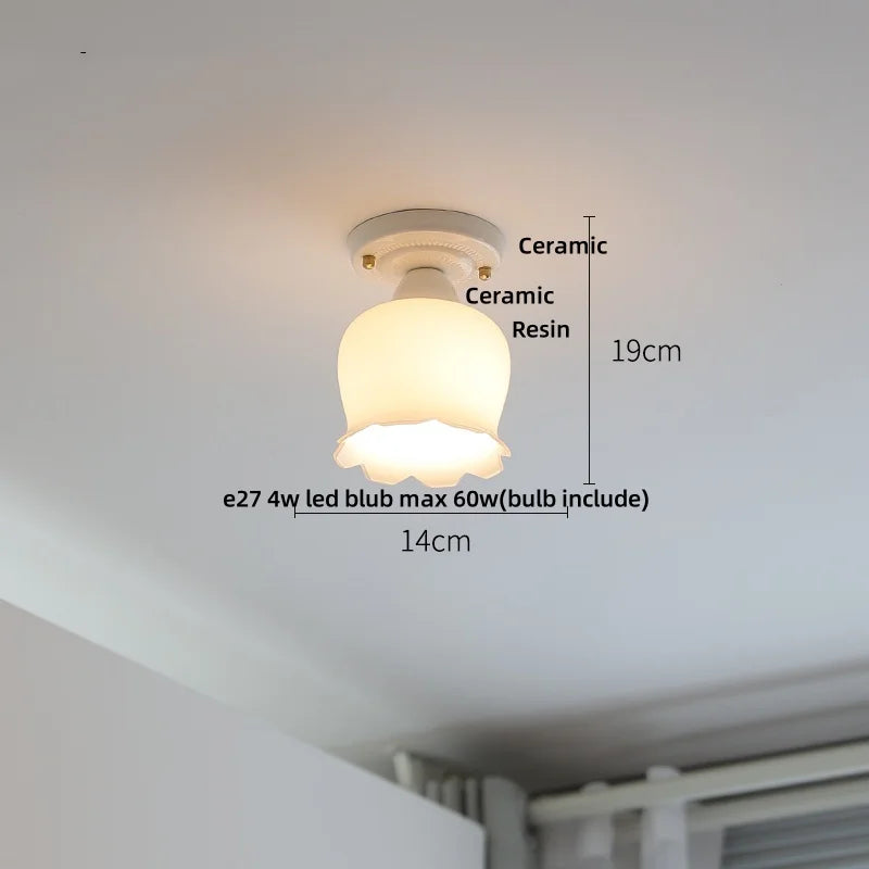 DecorBites™ Blue Hollow-out Ceramic LED Ceiling Lamp