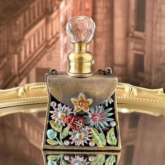 DecorBites™ Enamel Perfume Bottles: Metal Handicraft Collection for Home Decor & Gift