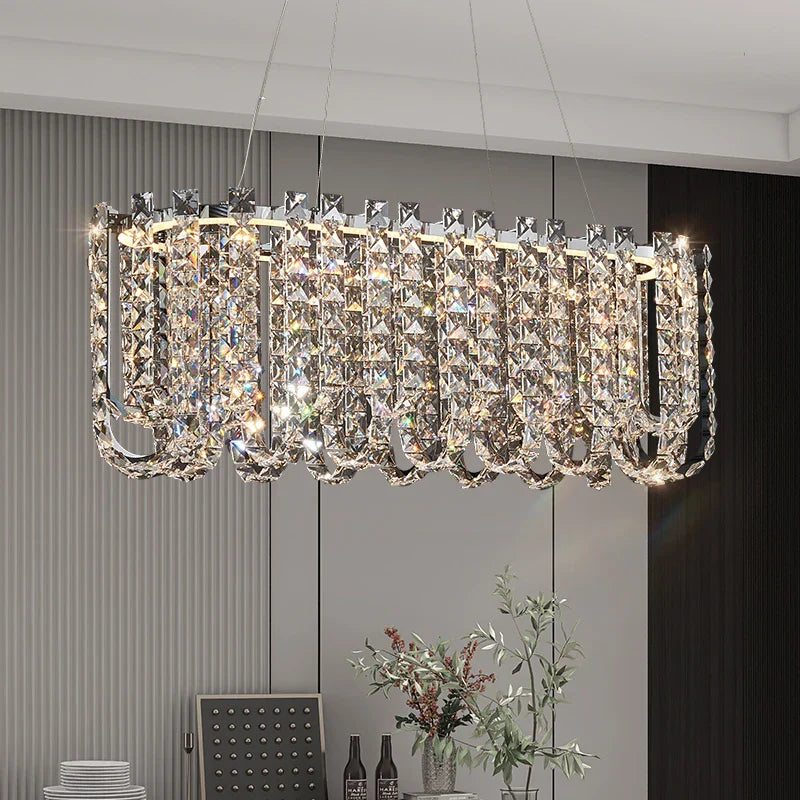 DecorBites™ Crystal Chandelier for Elegant European Living Spaces