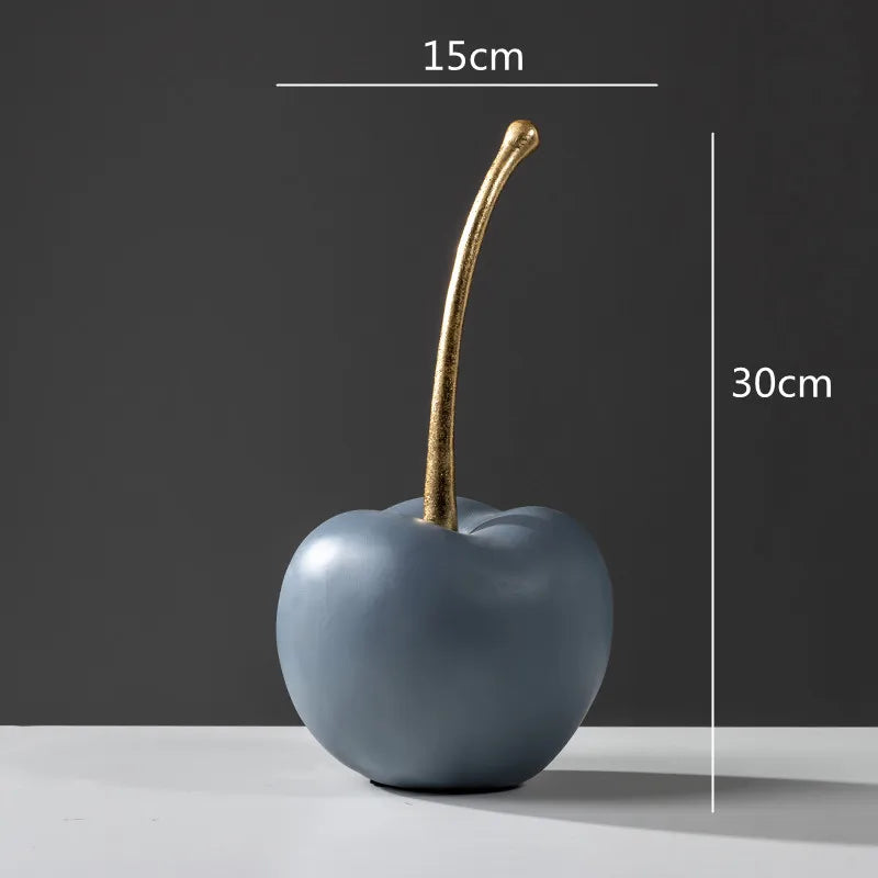 DecorBites™ Blue Resin Apple Ornaments - Lucky Fruit Sculpture for Home Decoration