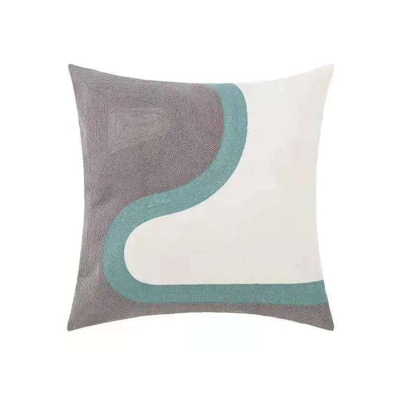 DecorBites™ Daisy Home Floral Geometric Embroidery Pillow Cover 45x45cm/30x50cm Yellow Blue