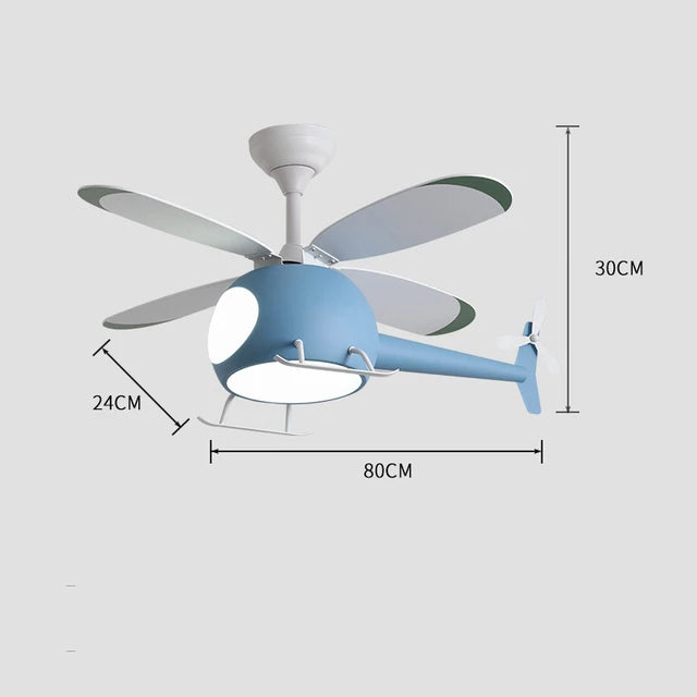 DecorBites™ Aircraft Ceiling Fan Chandelier LED Light Remote Dimming Fixture