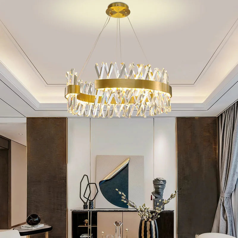 DecorBites™ Gold Metal S Shape LED Pendant Lamp for Luxury Living, Bedroom, and Hotel