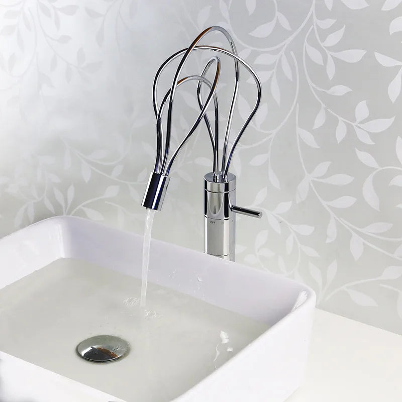 DecorBites™ LED Waterfall Bathroom Faucet Chrome Basin Mixer Tap Single Handle