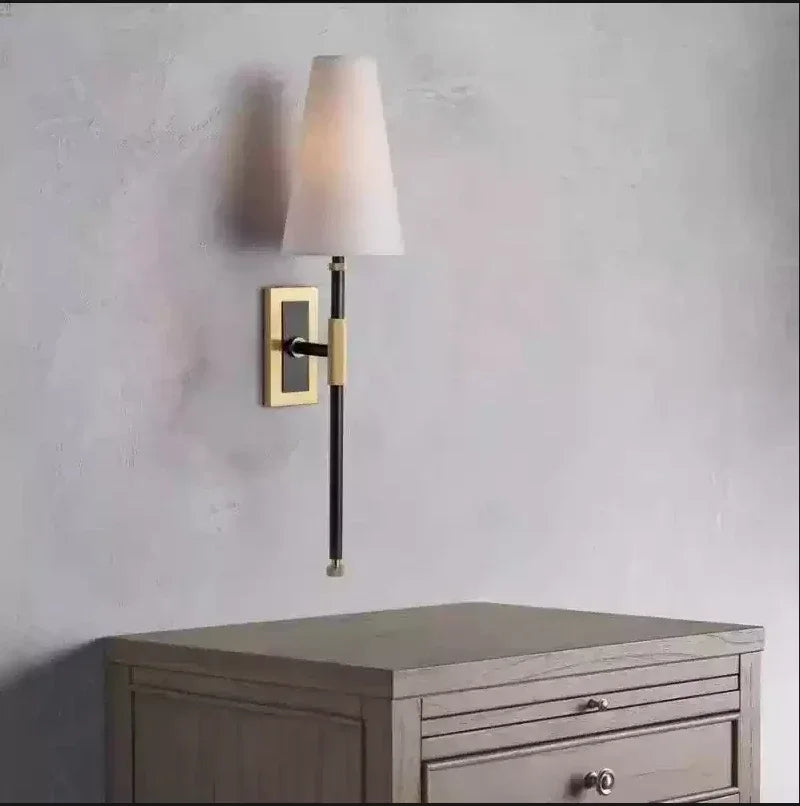 DecorBites™ Copper Cloth LED Wall Lamp for Elegant Decor in Bedroom, Living Room & Corridor