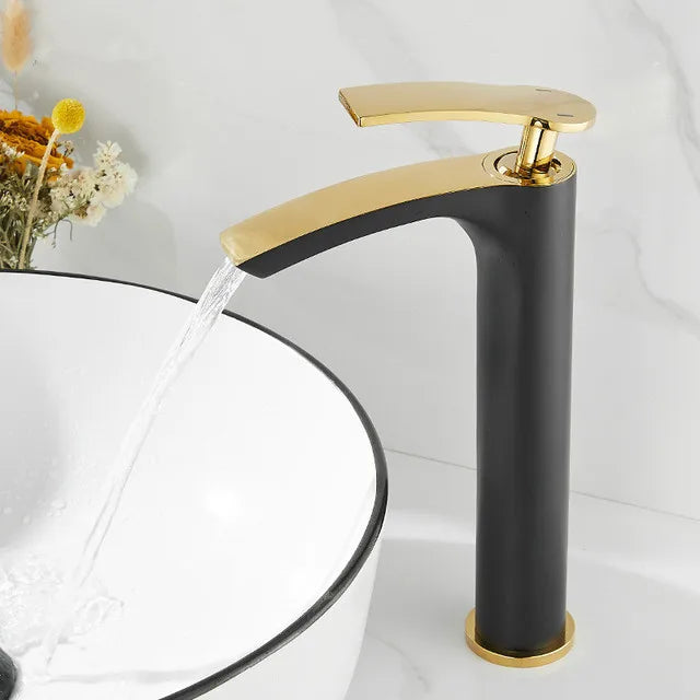 DecorBites™ Brass Bathroom Basin Faucet Cold Hot Water Mixer Sink Tap Deck Mounted