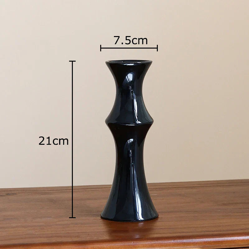 DecorBites™ Bamboo Shape Ceramic Vase: Table Decoration & Floral Arrangement in Room