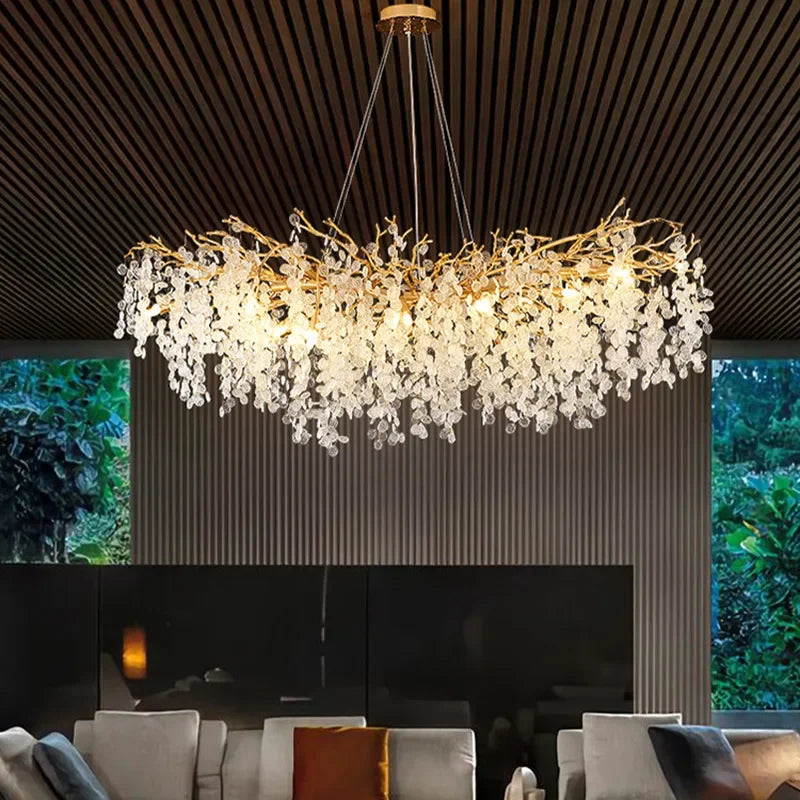 DecorBites™ Crystal Money Tree Chandelier - Modern LED Suspension Light for Luxury Living Areas