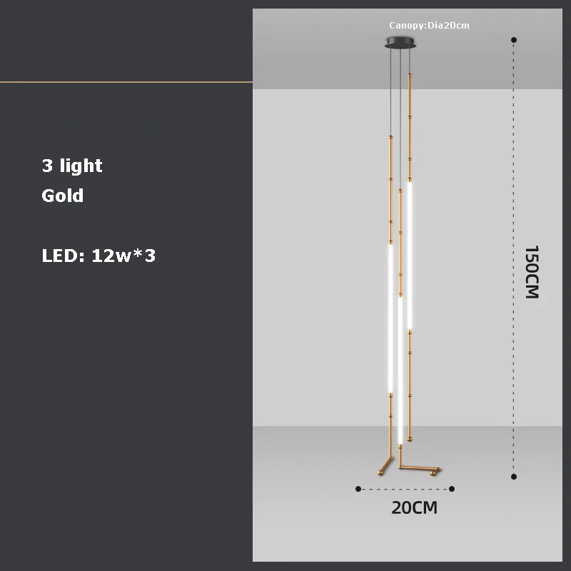 DecorBites™ Art Deco Gold Black LED Designer Pendant Light for Dinning Room
