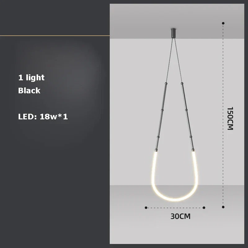 DecorBites™ Art Deco Gold Black LED Designer Pendant Light for Dinning Room
