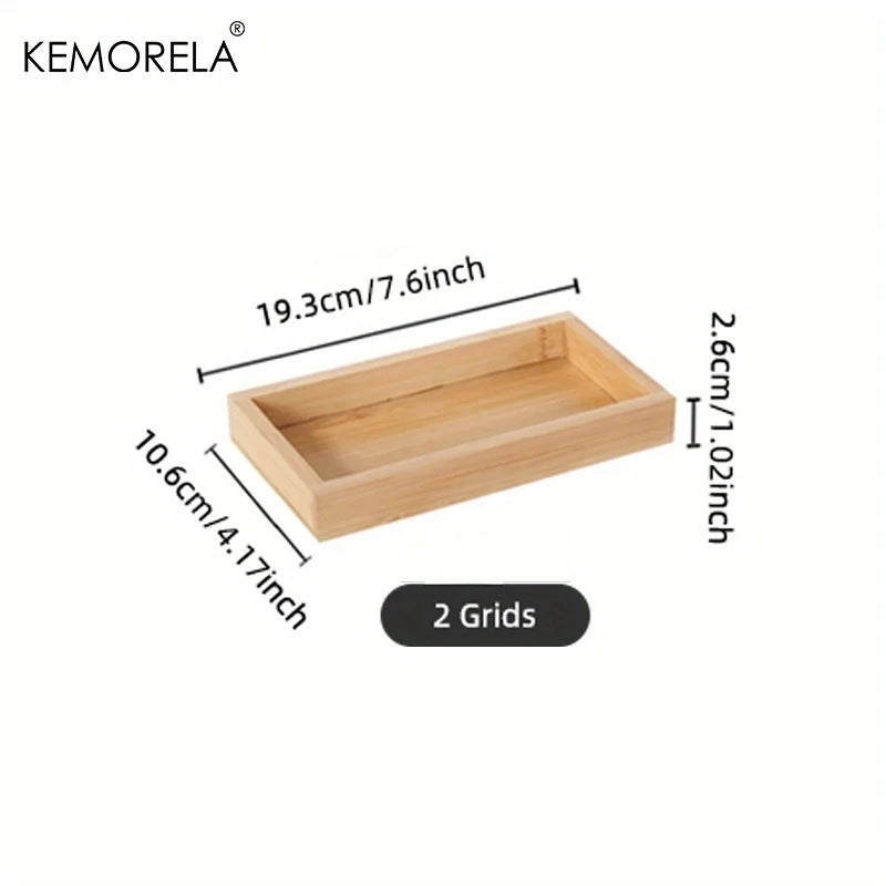 DecorBites™ Bamboo Wooden Rectangular Tea Tray | Elegant Tea Cup Stand Tray for Dining