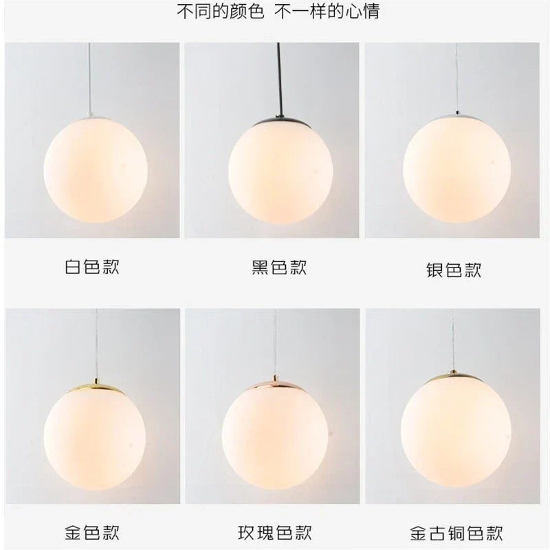 DecorBites™ Glass Ball Pendant Lights - Nordic Minimalist Chandelier for Living Room & Bedroom