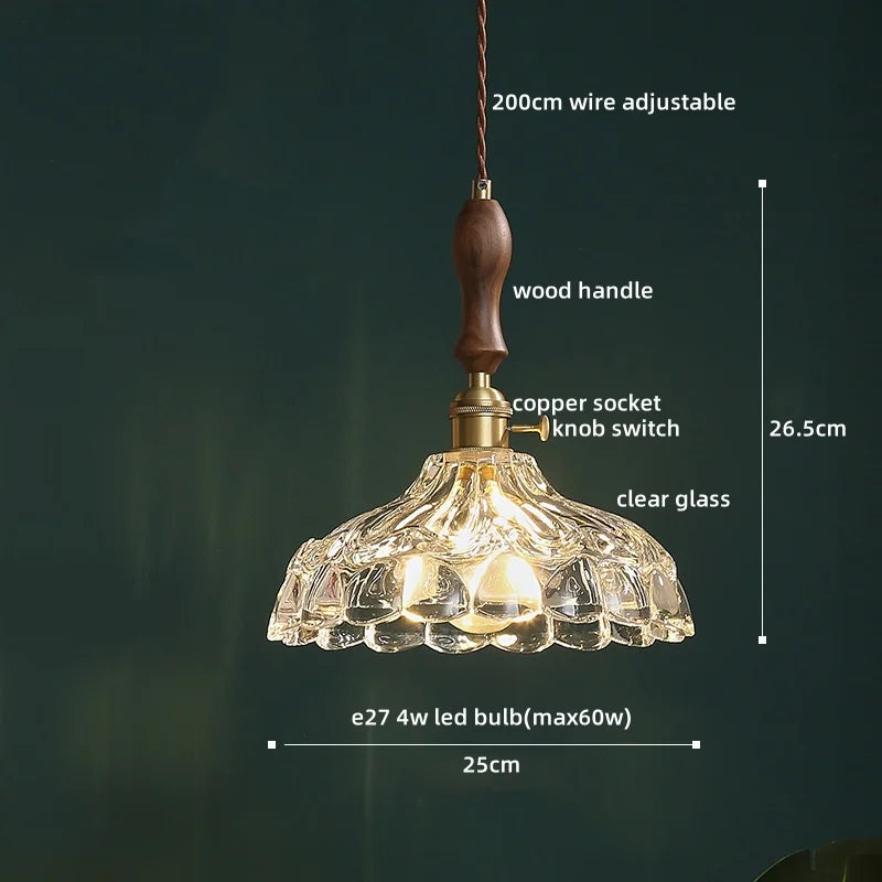 DecorBites™ LED Pendant Lamp Elegant Copper Glass Modern Style Hanging Light Fixtures