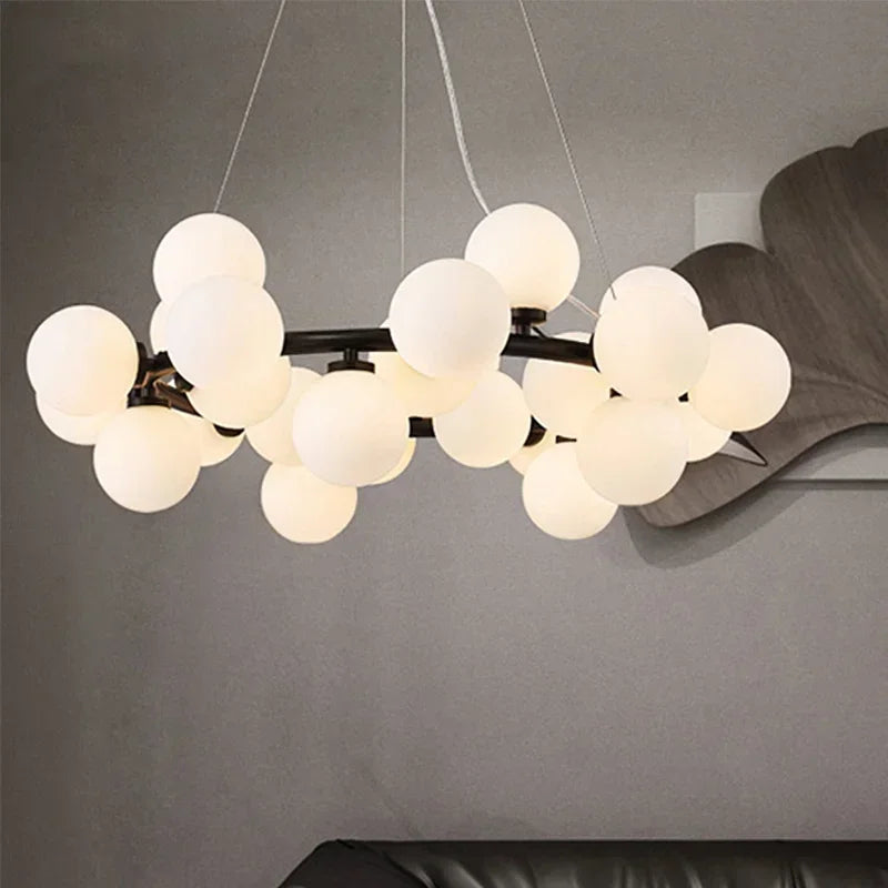 DecorBites™ Glass Ball Ceiling Chandelier for Dining and Living Room Decor