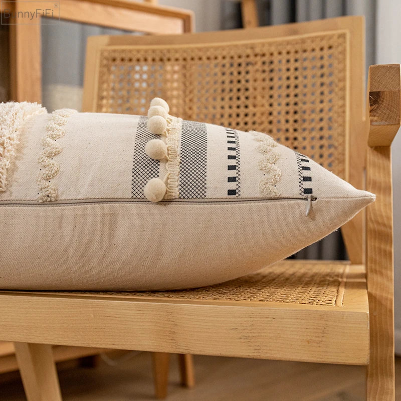 DecorBites™ Bohemian Beige Cushion Cover for Home Decor Sofa Bed 30x50cm/45x45cm