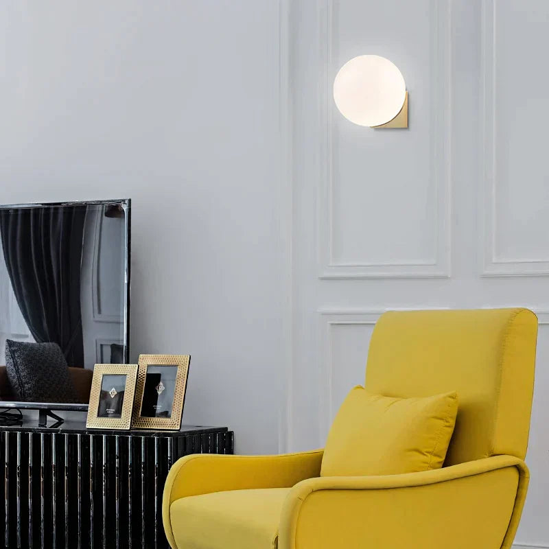 DecorBites™ Glass Ball Art Wall Lamp for Aisle Bedroom, Simple Decoration, LED Bedside Light