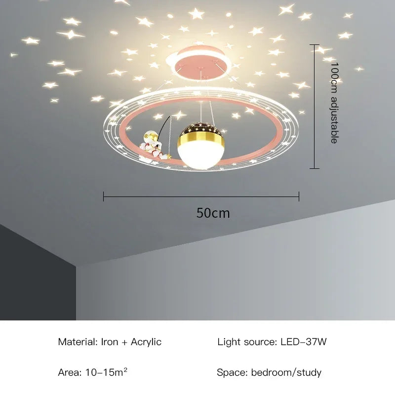DecorBites™ LED Chandelier for Boy's Room with Remote Control and Modern Design