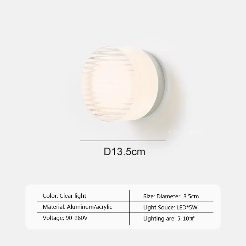 DecorBites™ Amber Jelly LED Wall Sconce Light for Bedside Room Decor, Smoke Grey