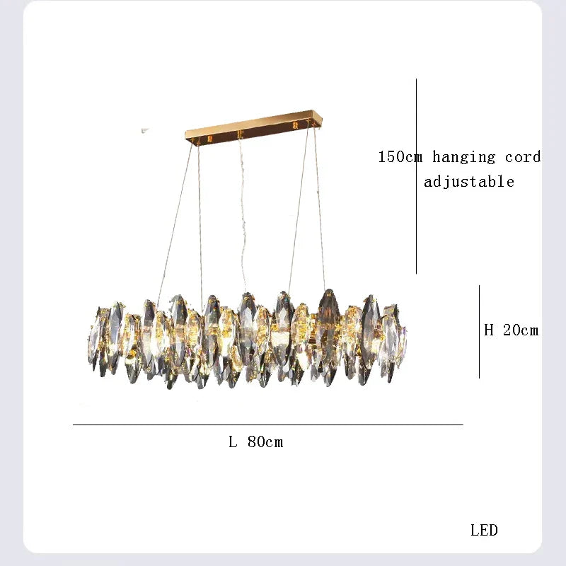 DecorBites™ Crystal LED Chandelier: Modern Luxury Indoor Hanging Lamp, Living Room Decor
