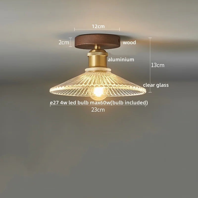 DecorBites™ Brass Glass Ceiling Lamp Modern LED Light Fixture - Elegant Home Decor