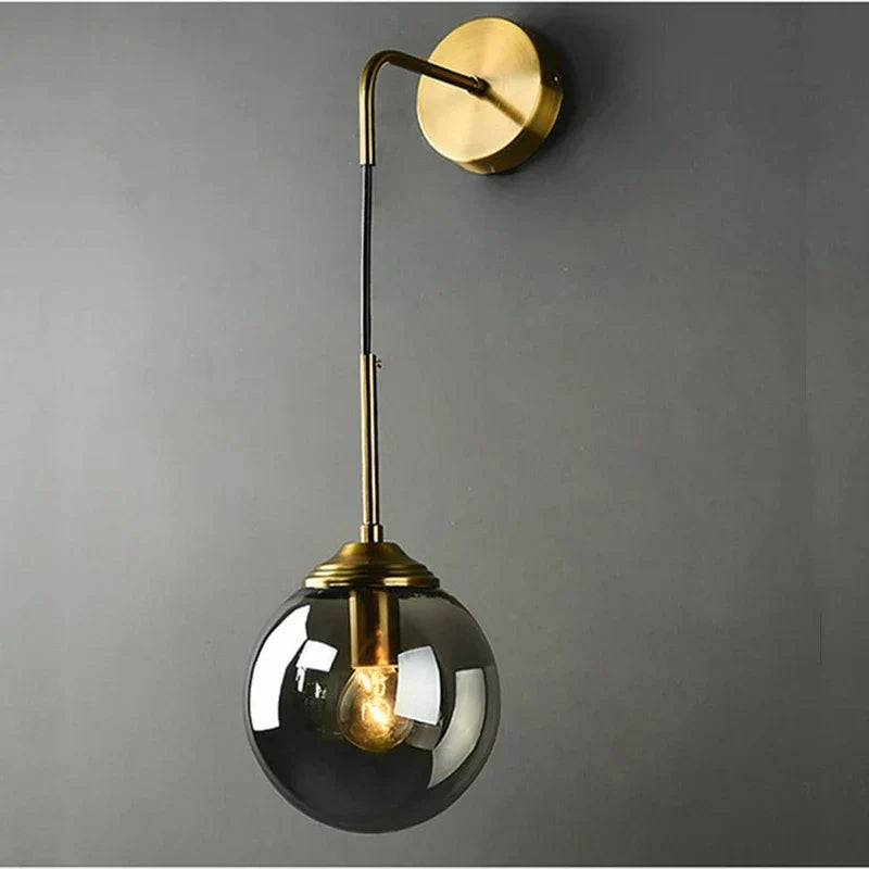 DecorBites™ Glass Ball LED Wall Lamp: Nordic Modern Bathroom Mirror Sconce, Retro Decor Lighting