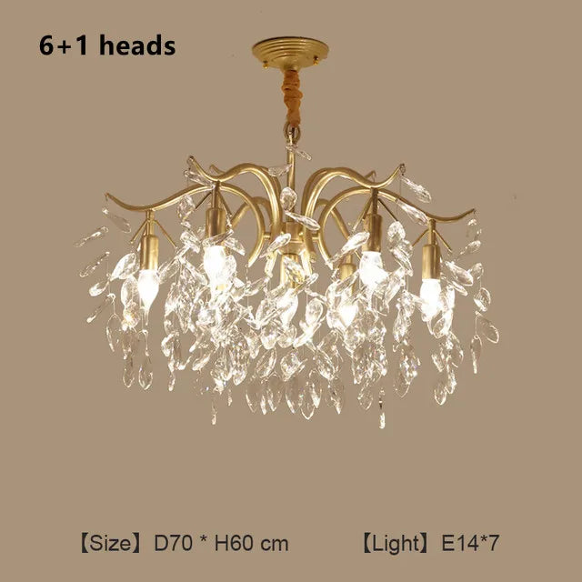 DecorBites™ Crystal Chandelier: Modern Minimalist Luxury LED Lighting for Living Room and Bedroom