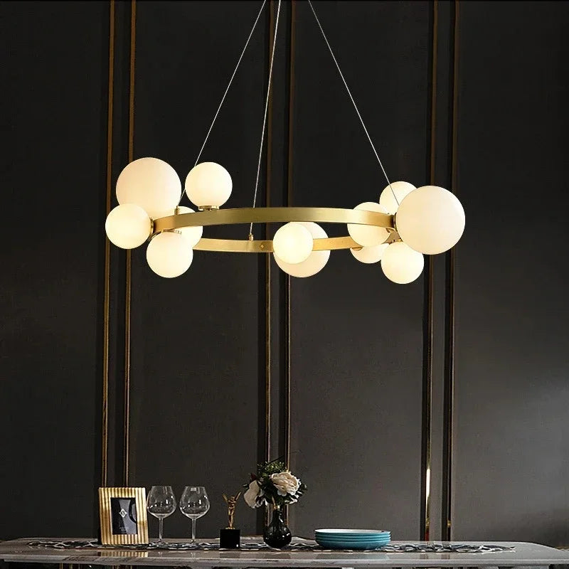 DecorBites™ Glass Chandelier G9 Hanging Light for Living Room Bedroom Decor