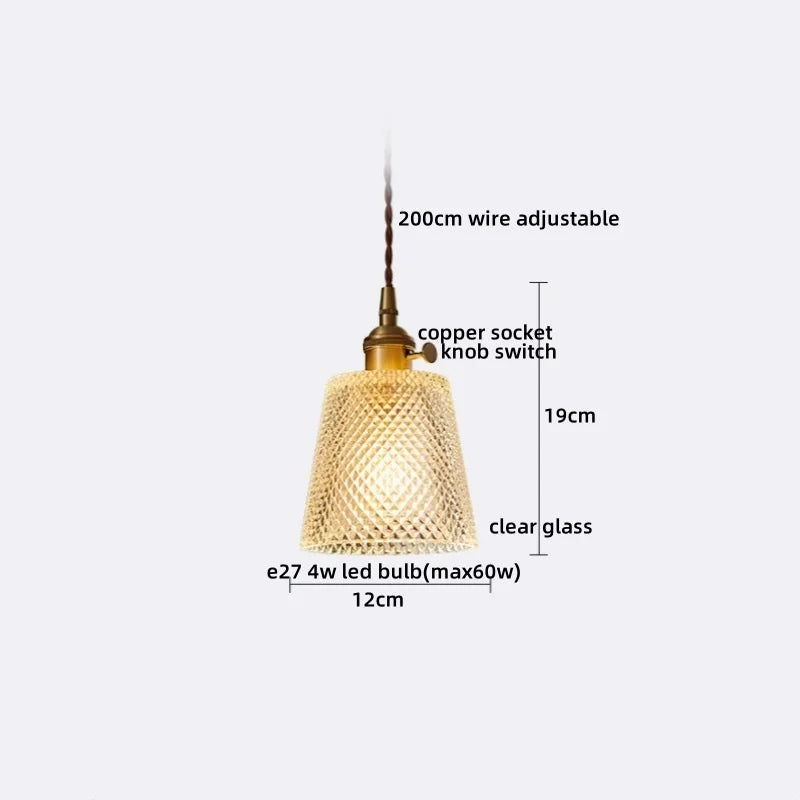DecorBites™ Clear Glass LED Pendant Light | Nordic Hanging Chandelier for Kitchen, Living Room