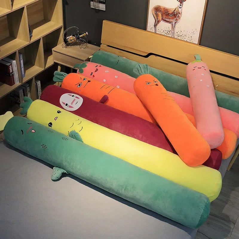 DecorBites™ Cylindrical Long Pillow: Detachable, Washable, Side-Sleeping Body Support