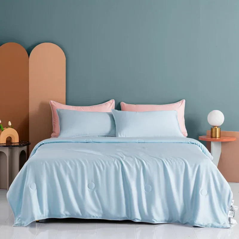 DecorBites™ Cooling Comforter: Silky Soft Lightweight Quilt for Summer, Double-Sided Cold Fabric