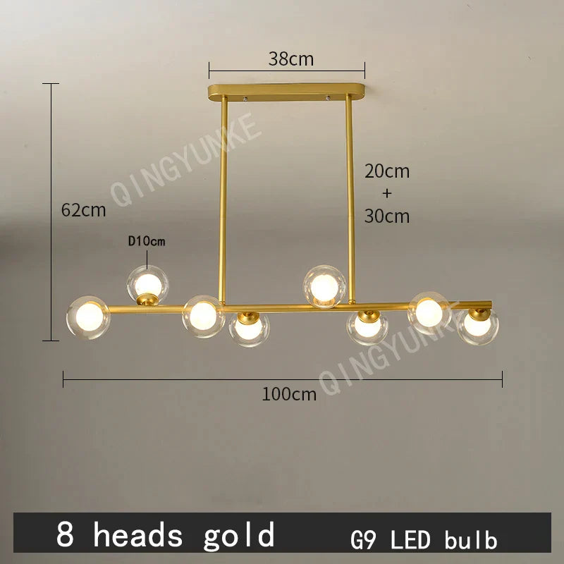 DecorBites™ Bubble Ball LED Hanging Chandelier: Modern Nordic Magic Bean Design with G9 Lights
