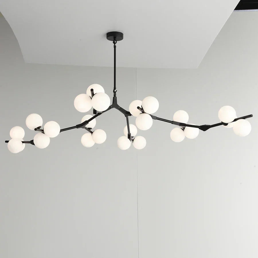 DecorBites™ Glass Balls LED Chandelier: Molecular Living Decoration, Modern Branches Pendant Lighting Fixtures.