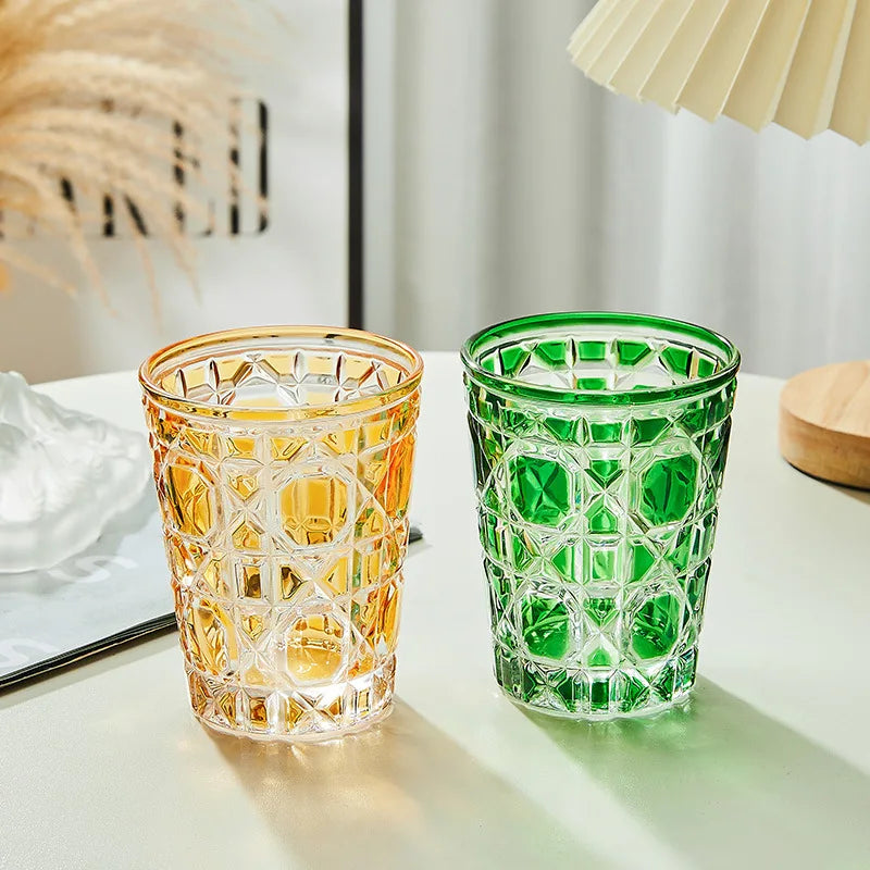 DecorBites™ 310ml Hand-carved Heavy Whiskey Glass Tumbler Cup