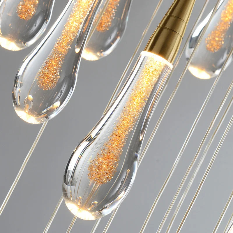 DecorBites™ Crystal Luxury Ceiling Chandelier Staircase Pendant Light for Home Decor