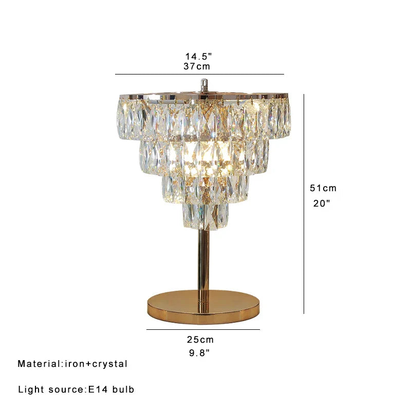 DecorBites™ Crystal Bar Table Lamp Luxury Dimmable 2700K Desk Light Elegant Home Decor