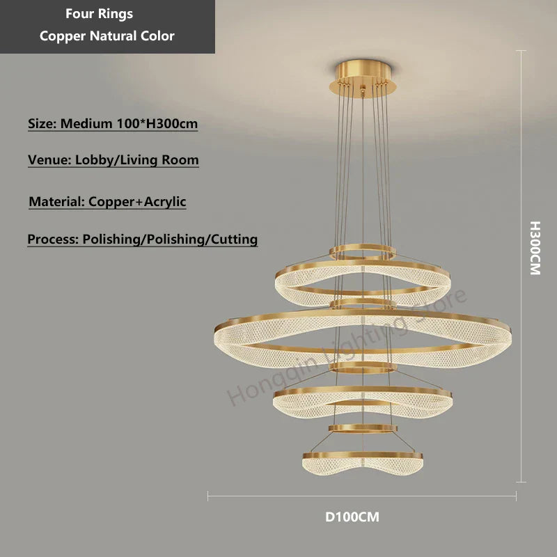 DecorBites™ Acrylic Living Room Chandelier Pendant Light Fixture_LED Hanging Lamp