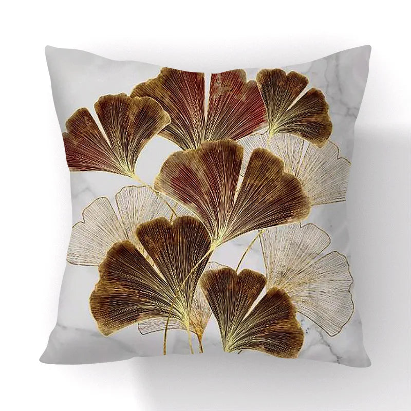 DecorBites™ Ginkgo Leaves Print Sofa Pillowcase 45x45cm Modern Nordic Chair Cushion Cover