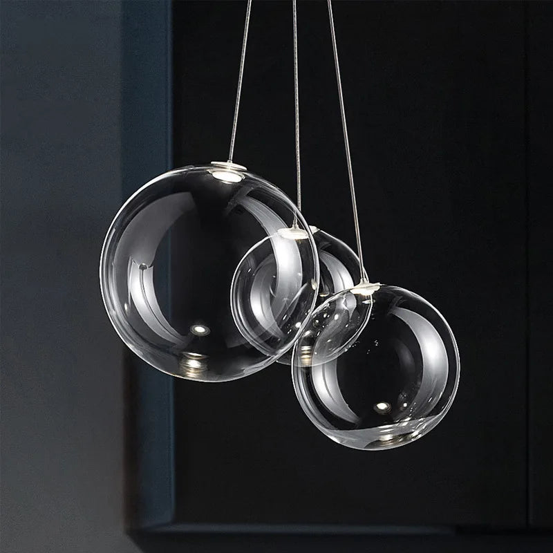 DecorBites™ Bubble Glass Chandeliers Pendant Lights for Kitchen Island and Dining Room
