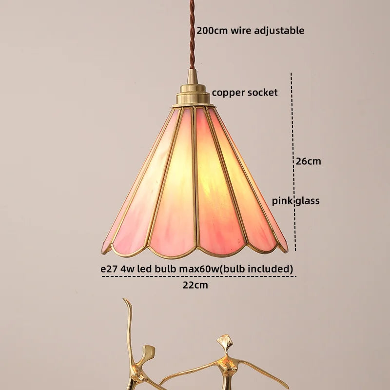 DecorBites™ Amber Glass LED Pendant Light - Nordic Modern Copper Suspension Luminaire for Home