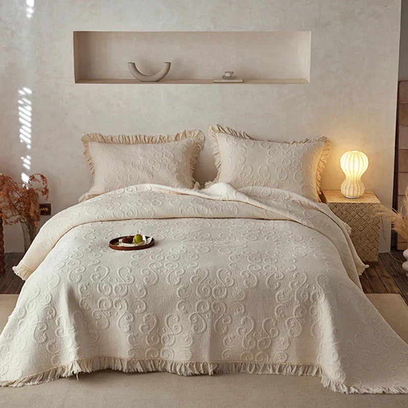 DecorBites™ Cotton Quilted Bedspread Set with Pillowcase - Versatile & Summer-Ready