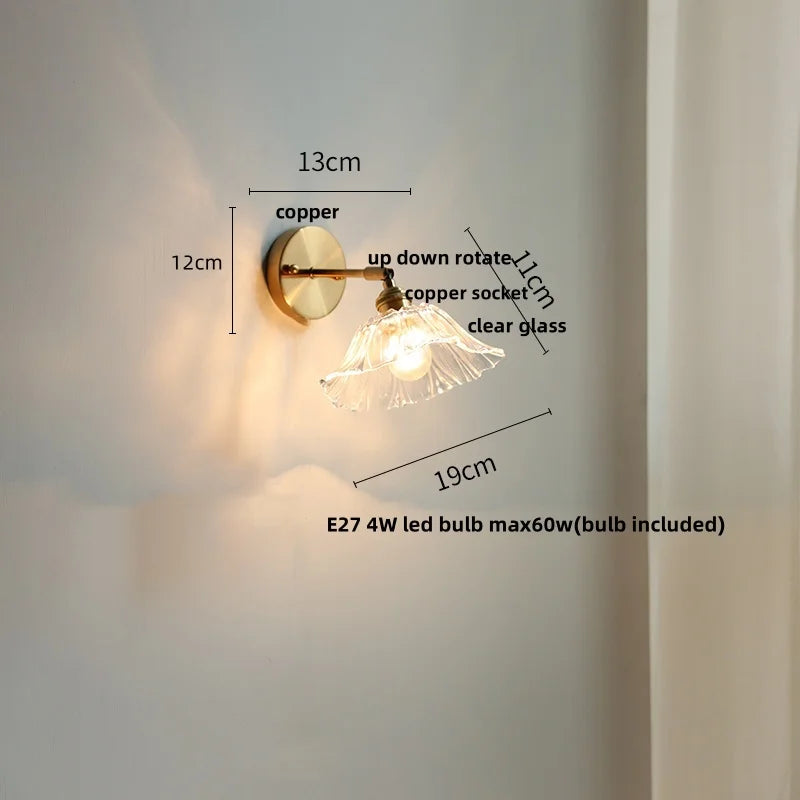 DecorBites™ Green Glass LED Wall Sconce, Modern Nordic Rotate Copper Stair Light
