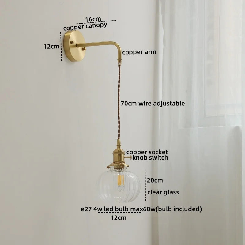 DecorBites™ Gray Glass LED Wall Sconce Lamp for Home Decor, Bedroom, Living Room - Nordic Design